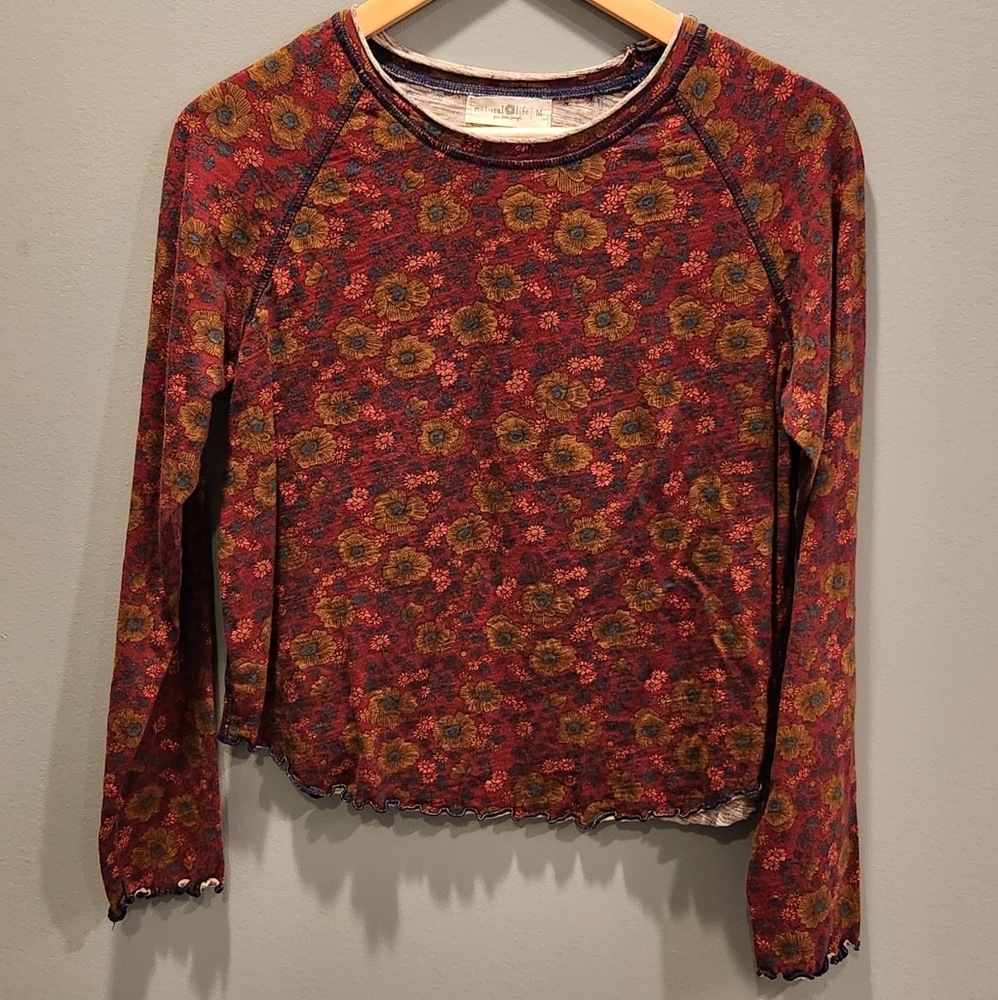 NATURAL LIFE Floral Long Sleeve Tee